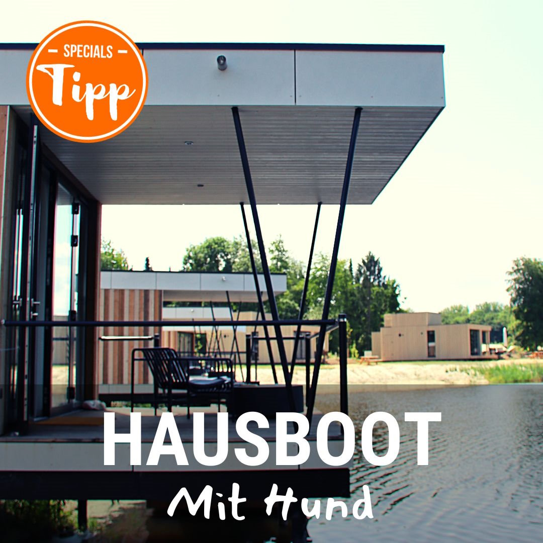Hausboot mit Hund