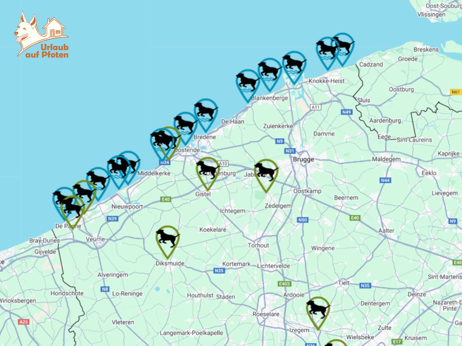Hundestrände in Belgien