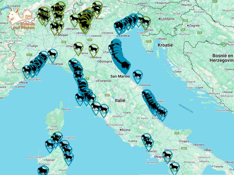 Hundestrände in Italie